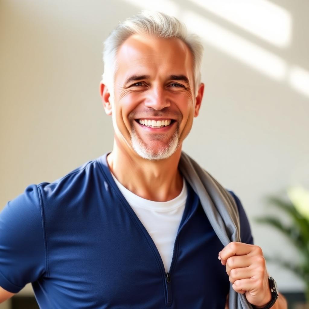 Confident healthy man using Dr Oz Male Enhancement supplement